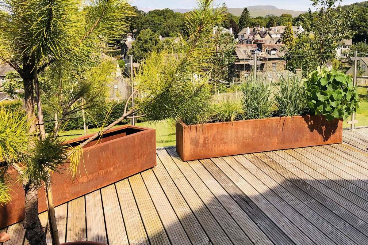 Corten Steel Trough Planter 3 small perfect planting spring