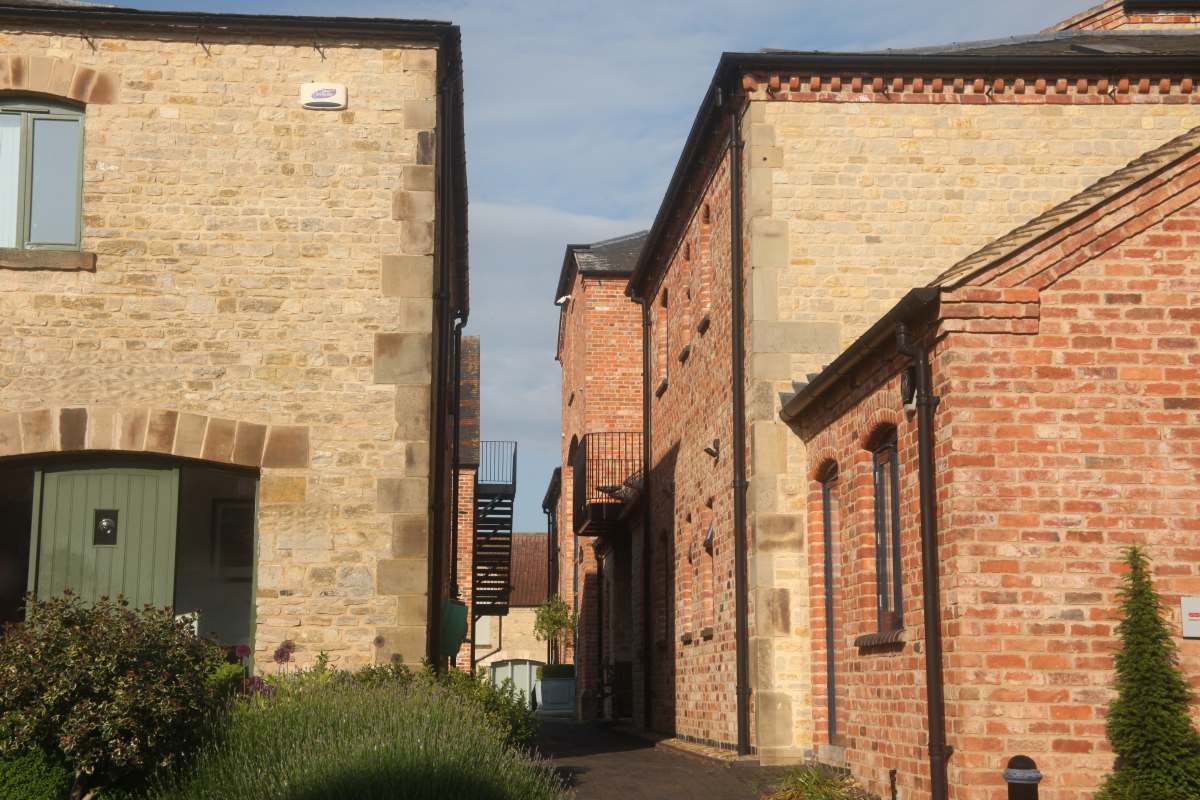 Reclaimed building materials used in the construction of new office buildings