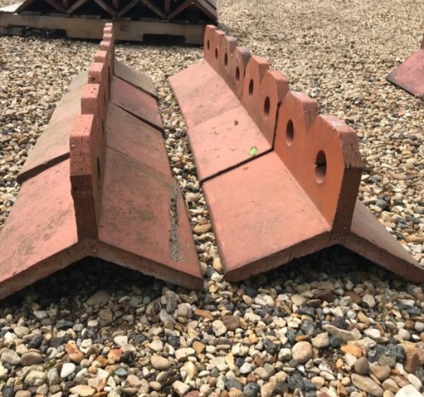 Two Hole Clay Ridge Tile Red