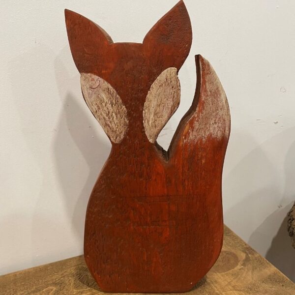 Handmade Painted Wooden Fox