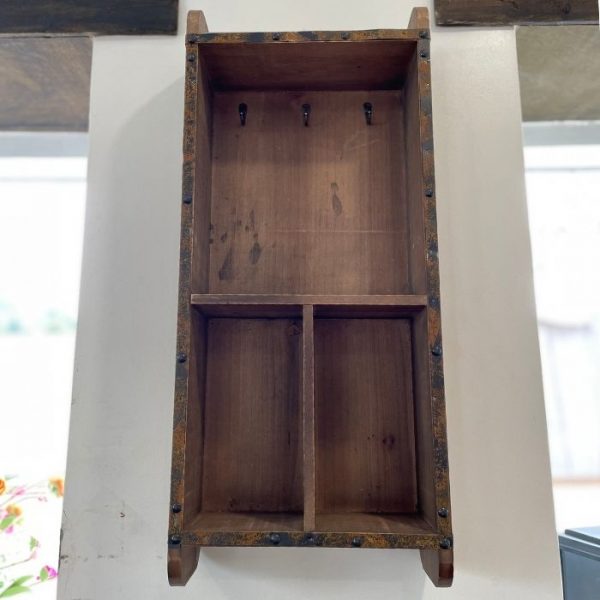 Rustic Wooden Shelves with Hooks
