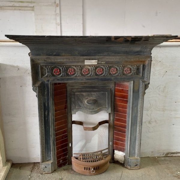 Tiled Cast Iron Fireplace with Mantel