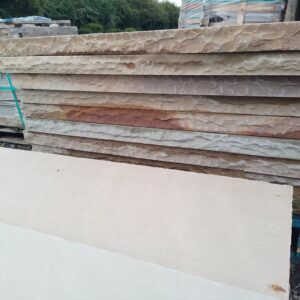 Raj Green Riven Sandstone Wall Coping Step