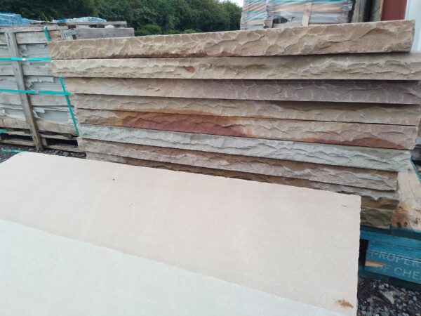 Raj Green Riven Sandstone Wall Coping Step
