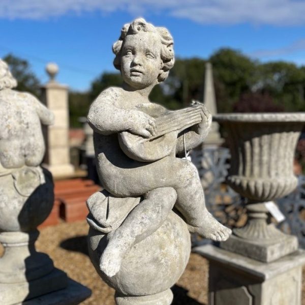 Classical French Musician Putti - Garden Statues