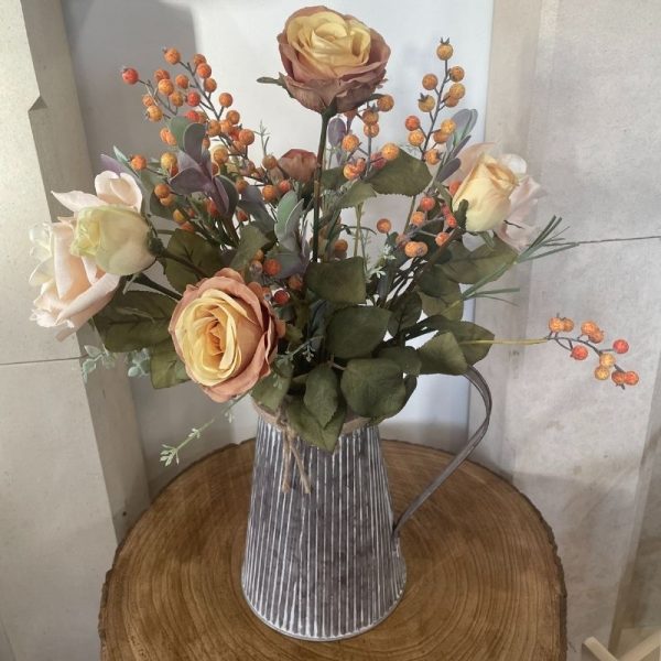 Flower Bouquet in Rustic Vase