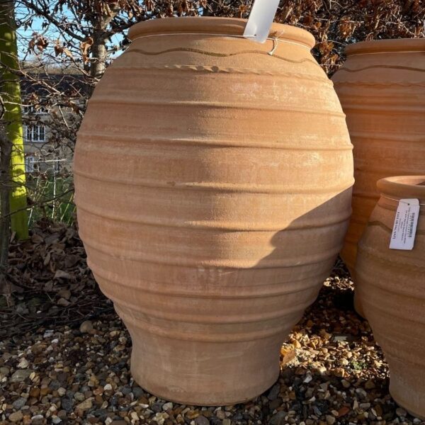XLarge Handmade Cretan Clay Olive Jar with Narrow Base