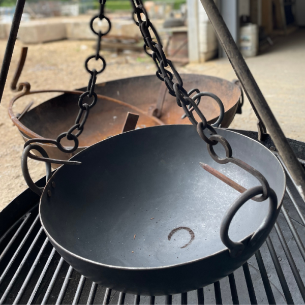 Cooking Bowl with Chains and Stand