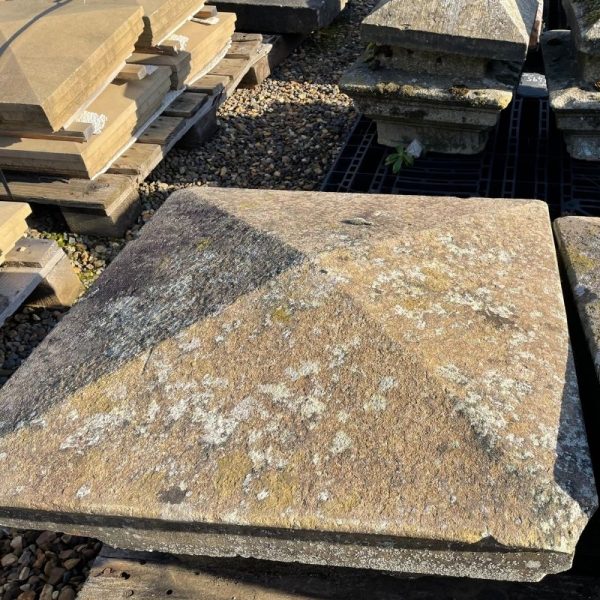 Reclaimed Sandstone Pyramid Style Four Way Pier Caps