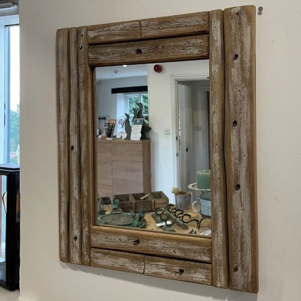 Wooden Framed Rustic Mirror