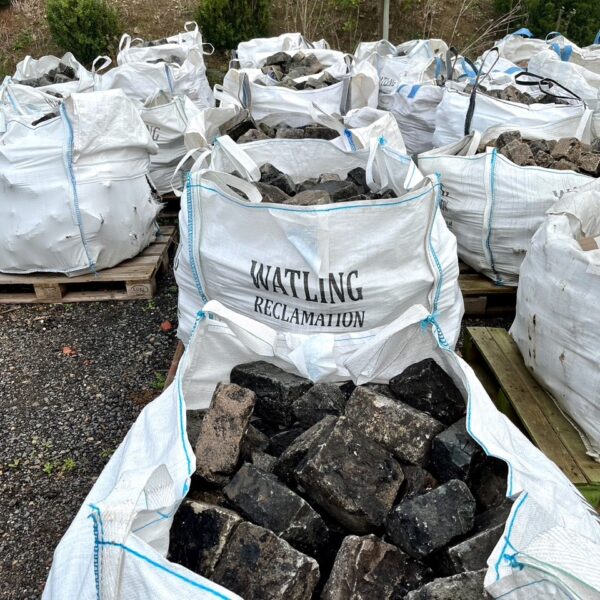 Mixed colour granite edging cobbles at Watling Reclamation