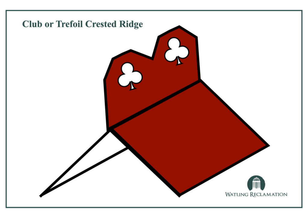 Club or Trefoil Crested Roof Ridge Tile