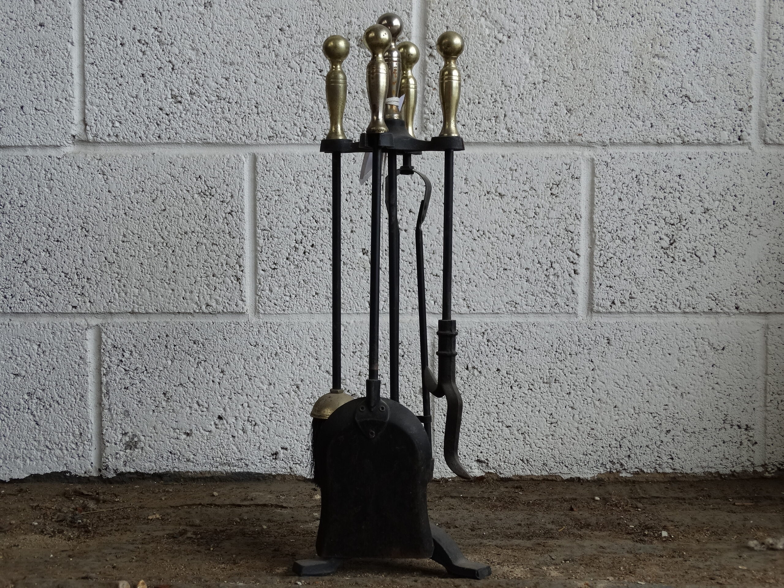 Brass Fireplace Companion Set (4 Piece) - Watling Reclamation