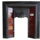 Burnt Orange Tiled Cast Iron Fireplace Surround 2 FIRE-0005