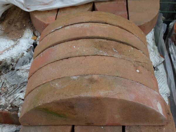 Red Brown Half Round Brick Wall Coping 370mm Spread