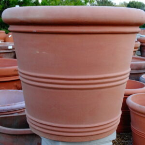 Handmade Italian Ringed Terracotta Pot Main Image POT-0106