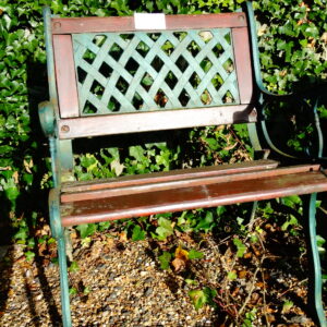 Cast Iron garden Seat With Scroll and Lattice Decor Main Image GFO-0057