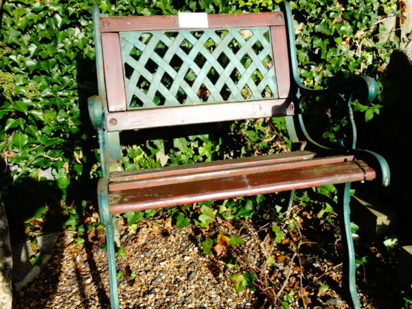 Cast Iron garden Seat With Scroll and Lattice Decor Main Image GFO-0057