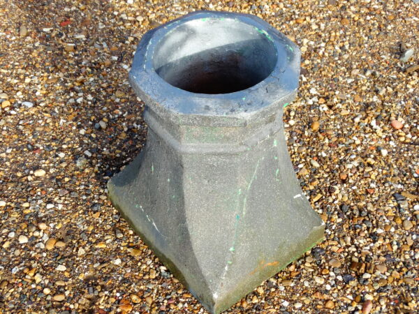 Victorian Salt Glazed Octagonal Chimney Pot Angle ROOF-0150