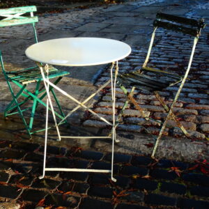 Vintage Wrought Iron Table and 2 Chairs Main Image GFO-0054