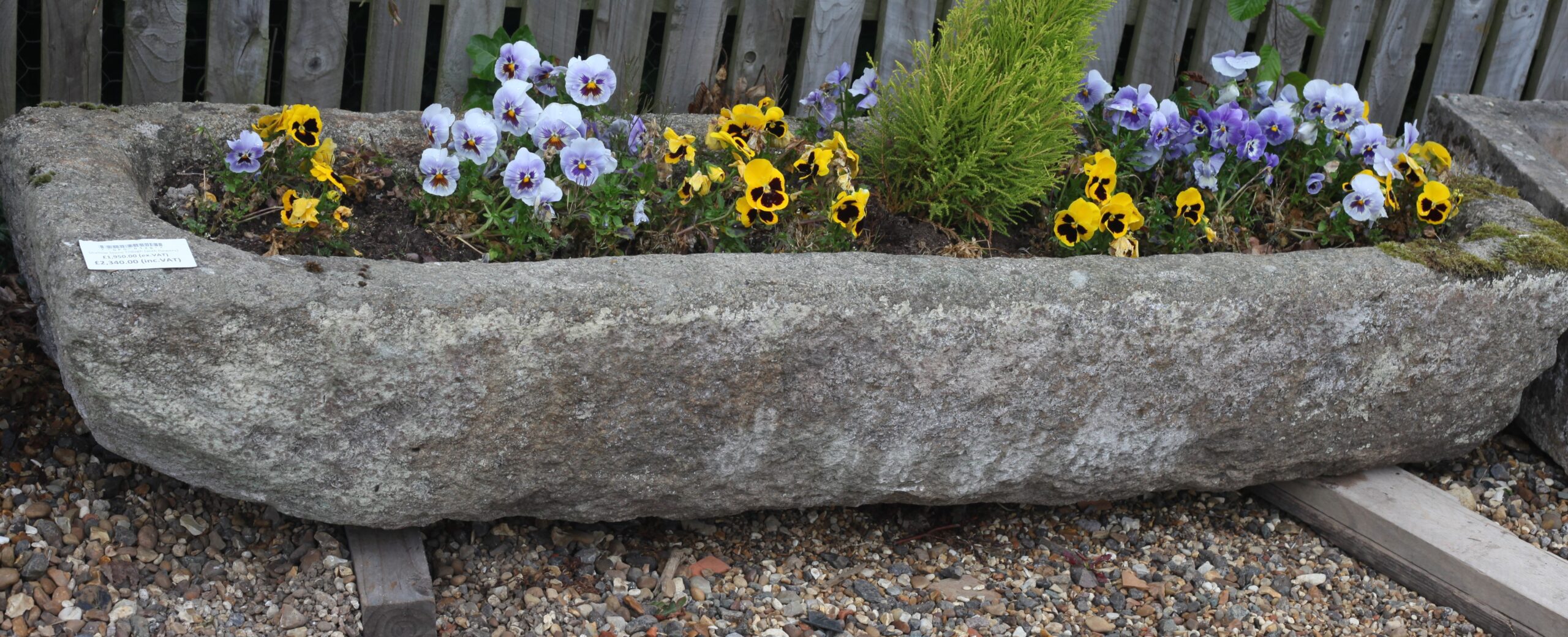 Shallow Handcut Stone Trough 1a GFO-0129