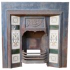 Green Tiled Fireplace Insert Cast Iron 1 FIRE-0073