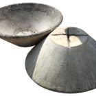 Weathered Concrete Tapered Planters Pair 1 POT-0140