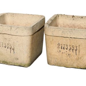 Coade Stone Square Planters Pair 1 POT-0142