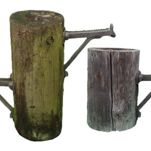 Telegraph Pole Sections and Brackets Pair 1a WOOD-0135