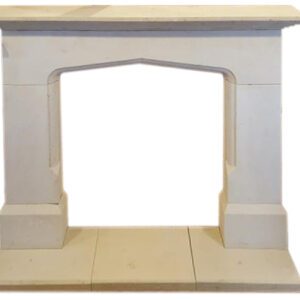 Wide Limestone Fireplace Surround 1a WAT-01898