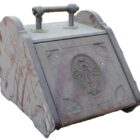 Antique Mahogany Coal Scuttle with Lid 1 FIRE-0086