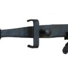 Hand Forged DoorGate Latch beeswax penny end 1 IRON-0153