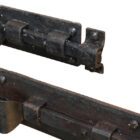 Hand Forged Sliding Bolt Fishtail Beeswax 2 IRON-0151_0152