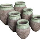 Handmade Glazed Classic Prestige Patina Olive Jars 1 Green POT-0125