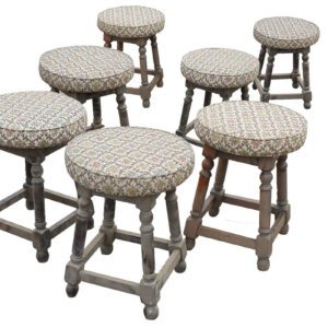 Reclaimed Upholstered Bank Stool 1 INT-2067