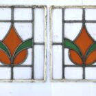 PAIR Of Leaded Stained Glass Window Panels 2 WIN-0007