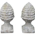 Pair of Pine Cone Finials Reconstituted Stone 1 GFO-0003