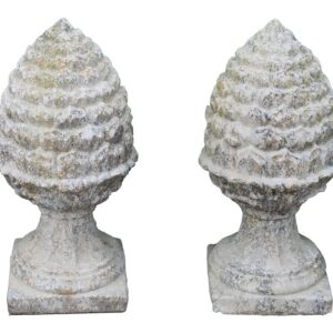 Pair of Pine Cone Finials Reconstituted Stone 1 GFO-0003
