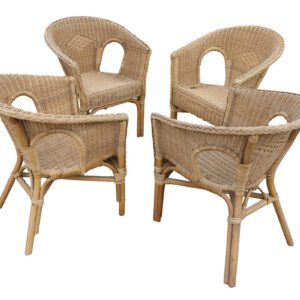 Reclaimed Wicker Conservatory Chairs set of 4 1 INT-0207