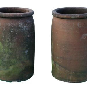 Pair of Terracotta Roll Top Chimney Pots 1 ROOF-0306