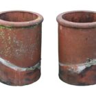 Small Roll Top Chimney Pots Pair 1 ROOF-0305