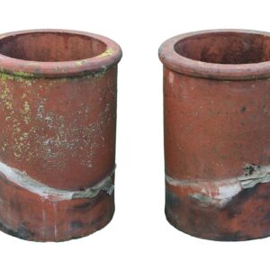Small Roll Top Chimney Pots Pair 1 ROOF-0305