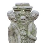 Reclaimed Composite Stone Birdbath Base 2 GFO-0199