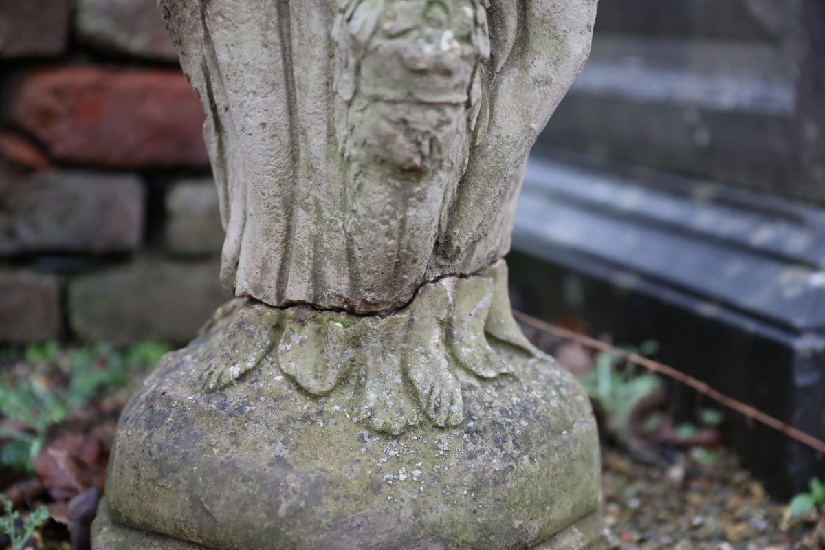 Reclaimed Composite Stone Birdbath Base 4 GFO-0199