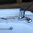 Small White Ceramic Basin with Taps 2 INT-2061