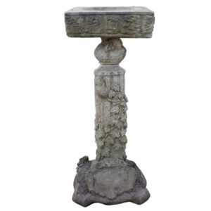 Weathered Bird Bath with Mice 1 GFO-0305