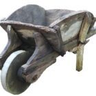 Antique Wooden Wheelbarrow Planter Display 1 GFO-0287