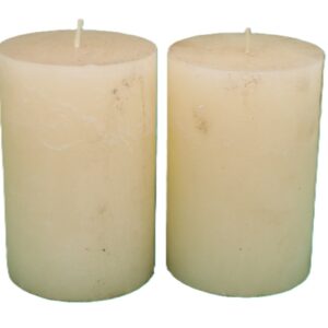 Rustic Cream Pillar Candles 1 INT-0008
