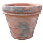 Handmade Italian Terracotta Plain Rolled Rim Red POT-0110
