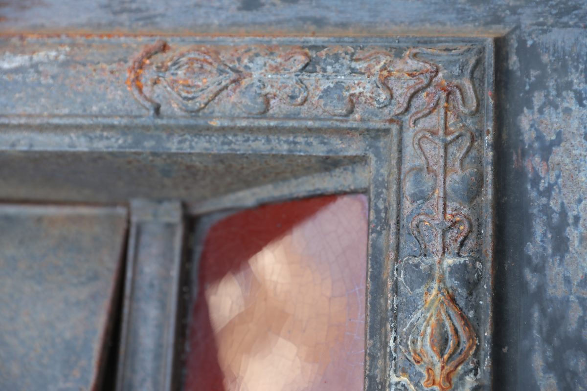 Burnt Orange Tiled Cast Iron Fireplace Surround 3a FIRE-0005